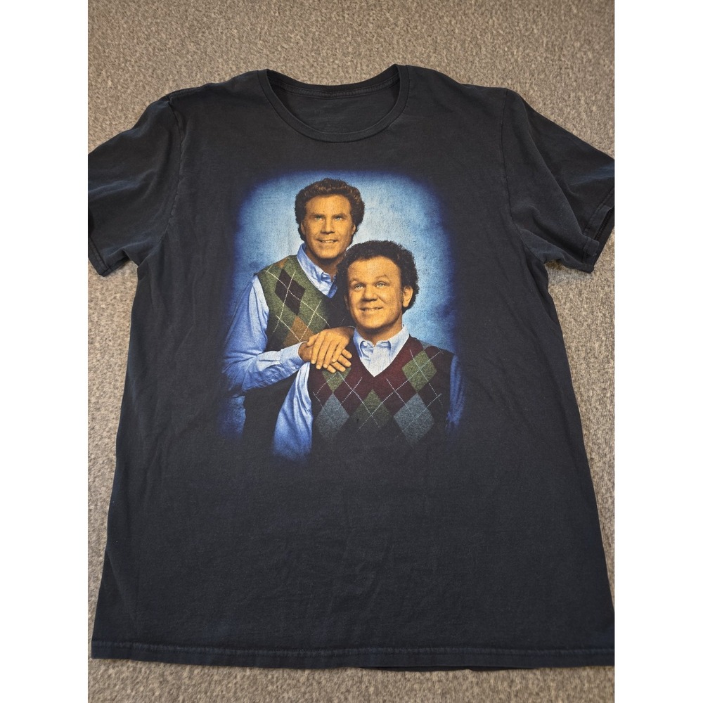 Step Brothers Shirt Mens Large Black Graphic Portrait Tee Will Ferrell John C...